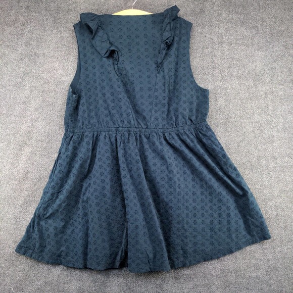 Textile Elizbeth and James Women's A-Line Eyelet Dress Blue XXXL Ruffle V-Neck - Picture 6 of 13